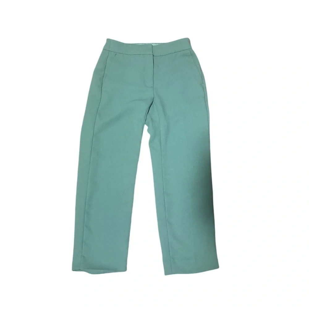 J.Crew Straight Leg Cropped Ankle Pants Size 0 Work Office light seafoam green